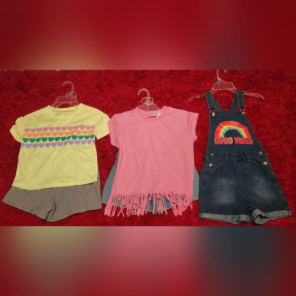 ✨ Girls Size 7/8 Bundle – 3 Piece Outfit Set – Good Vibes 🌈✨
